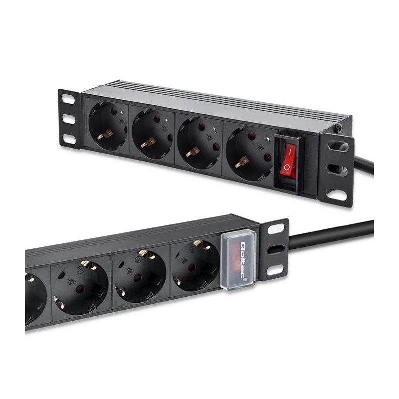 Listwa zasilająca PDU do RACK 10" | 1U | 16A | 4xSchuko | 1.… | PartsPC.pl