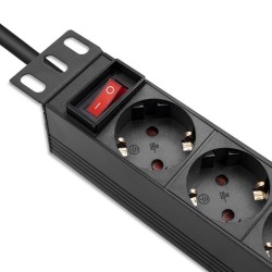 Listwa zasilająca PDU do RACK 10" | 1U | 16A | 4xSchuko | 1.… | PartsPC.pl