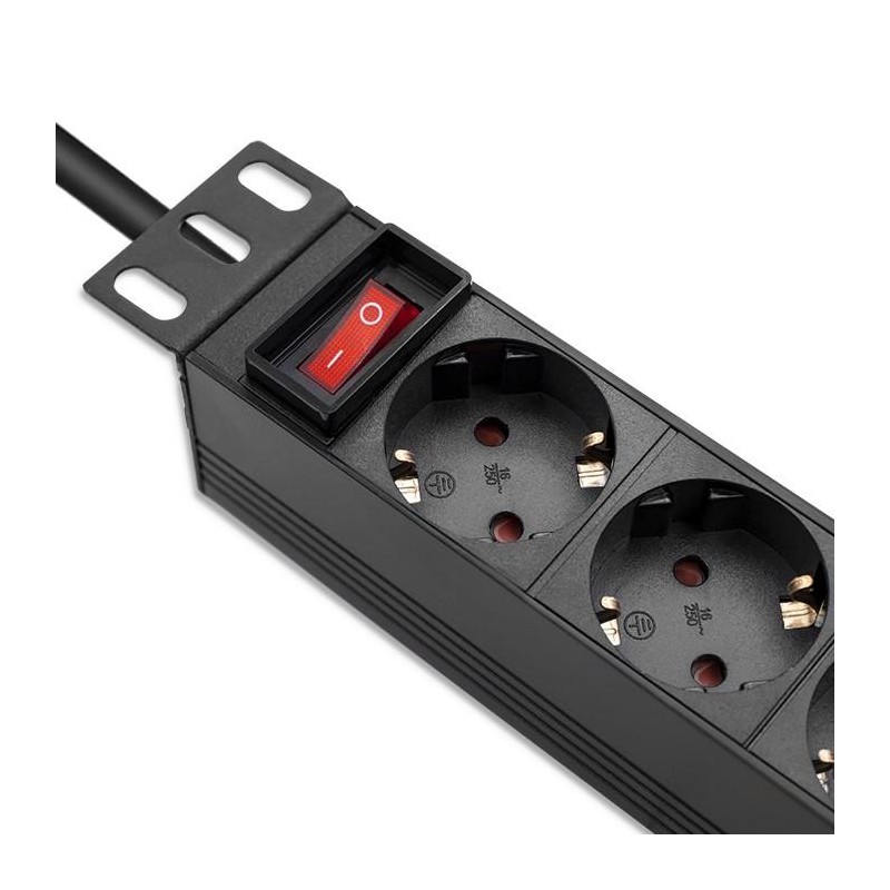 Listwa zasilająca PDU do RACK 10" | 1U | 16A | 4xSchuko | 1.… | PartsPC.pl