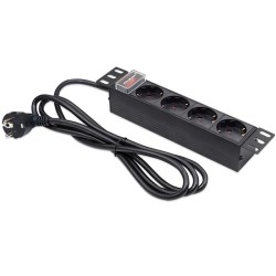 Listwa zasilająca PDU do RACK 10" | 1U | 16A | 4xSchuko | 1.… | PartsPC.pl