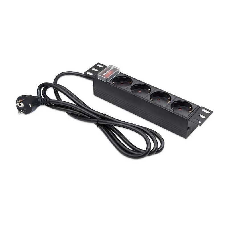 Listwa zasilająca PDU do RACK 10" | 1U | 16A | 4xSchuko | 1.… | PartsPC.pl