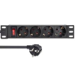Listwa zasilająca PDU do RACK 10" | 1U | 16A | 4xSchuko | 1.… | PartsPC.pl