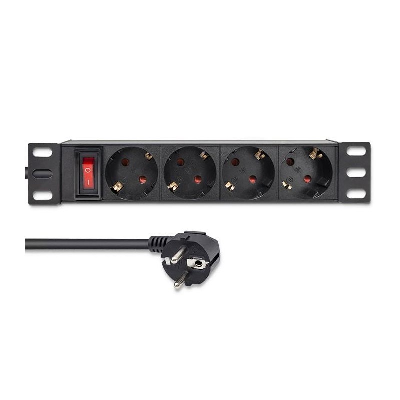 Listwa zasilająca PDU do RACK 10" | 1U | 16A | 4xSchuko | 1.… | PartsPC.pl