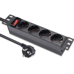 Listwa zasilająca PDU do RACK 10" | 1U | 16A | 4xSchuko | 1.… | PartsPC.pl
