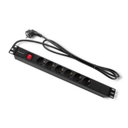 Listwa zasilająca do szafy RACK 1U | 16A | PDU | 6xSCHUKO | … | PartsPC.pl