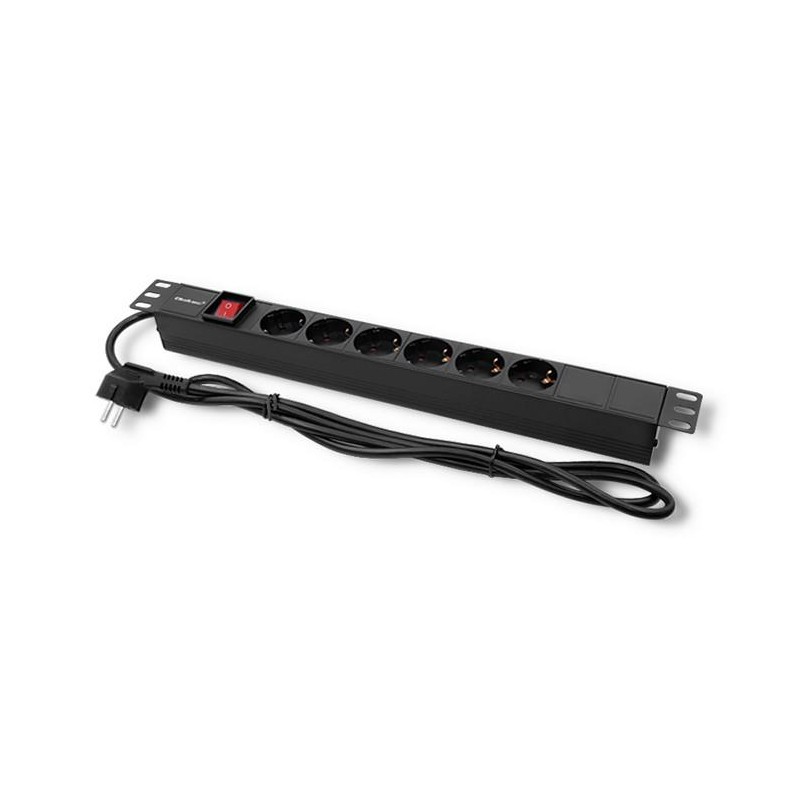 Listwa zasilająca do szafy RACK 1U | 16A | PDU | 6xSCHUKO | … | PartsPC.pl