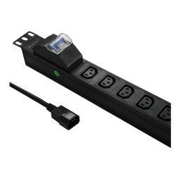 Listwa zasilająca do Rack 19cali | circuit breaker | 1U | 10… | PartsPC.pl