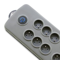 Listwa antyprzepięciowa Quick Switch, 8 gniazd, 2,5m, szara | PartsPC.pl