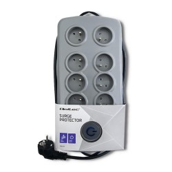 Listwa antyprzepięciowa Quick Switch, 8 gniazd, 2,5m, szara | PartsPC.pl