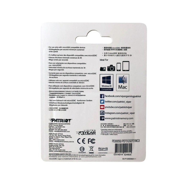 Karta microSDXC 128GB V30 | PartsPC.pl