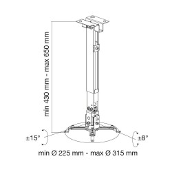 Uchwyt ścienno-sufitowy do projektora 43-65cm, 20kg | PartsPC.pl