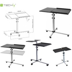 Stolik do projektora/notebooka, mobilny czarny | PartsPC.pl