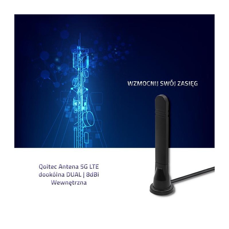 Antena 5G LTE dookólna DUAL | 8 dBi | wewnętrzna | PartsPC.pl