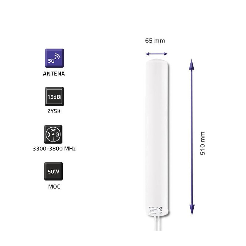Antena 5G LTE DUAL | 15 dBi | Zewnętrzna | PartsPC.pl