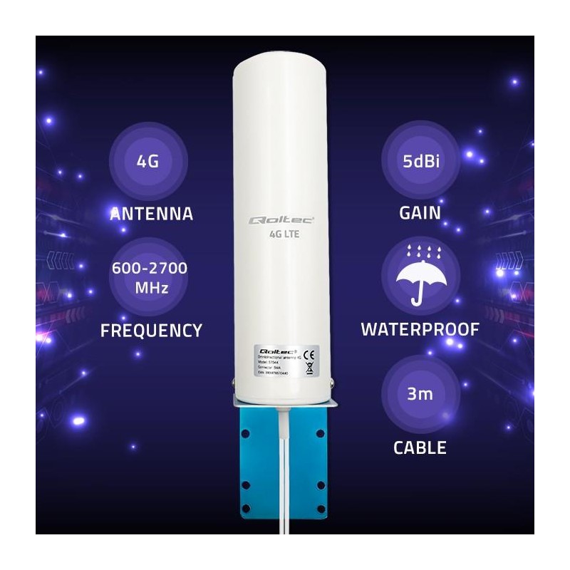 Antena 4G LTE DUAL | 5dBi | dookólna | zewnętrzna | PartsPC.pl