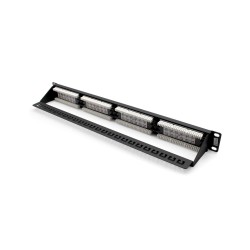 Patch panel 19" 24 porty, kat.5e, U/UTP, 1U, wspornik kablow… | PartsPC.pl