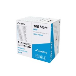 Kabel LAN UTP 100MB/S drut CCA 100M szary | PartsPC.pl