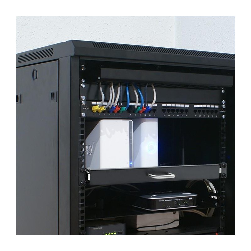 Półka z uchwytem do szafy RACK | 600x600 | wysuwana | PartsPC.pl