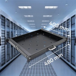 Półka z uchwytem do szafy RACK | 600x600 | wysuwana | PartsPC.pl