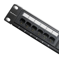 Patch panel RACK | 24 porty | kat.6 UTP | Czarny | PartsPC.pl