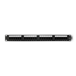 Patch panel RACK | 24 porty | kat.6 UTP | Czarny | PartsPC.pl