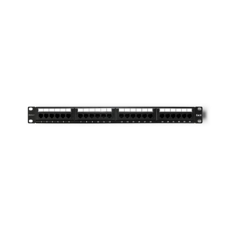 Patch panel RACK | 24 porty | kat.6 UTP | Czarny | PartsPC.pl