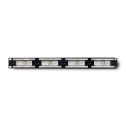 Patch panel RACK | 24 porty | kat.6 UTP | Czarny | PartsPC.pl