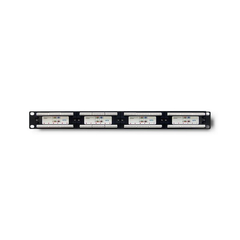 Patch panel RACK | 24 porty | kat.6 UTP | Czarny | PartsPC.pl