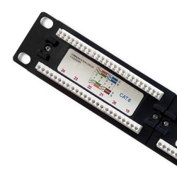 Patch panel RACK | 24 porty | kat.6 UTP | Czarny | PartsPC.pl