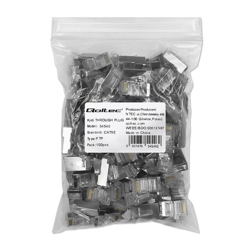 Wtyk przelotowy złącze RJ45 | CAT5e | FTP | Pass Through |  … | PartsPC.pl