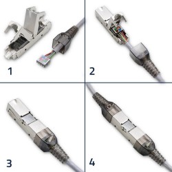 Wtyk RJ45 beznarzędziowy STP | CAT6 | JACK PIN | T568B | T56… | PartsPC.pl