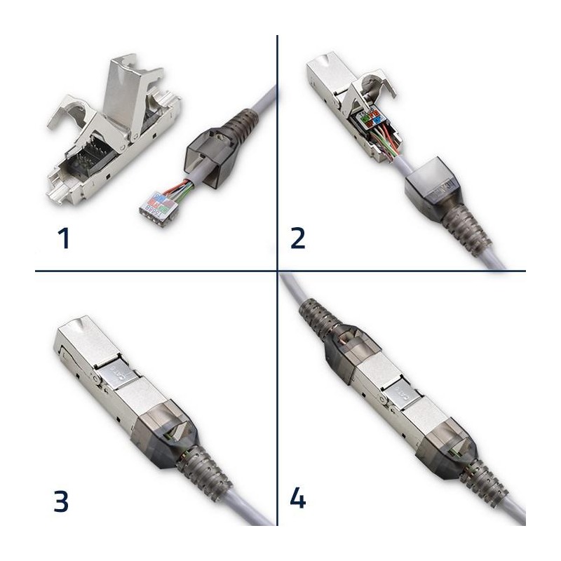 Wtyk RJ45 beznarzędziowy STP | CAT6 | JACK PIN | T568B | T56… | PartsPC.pl