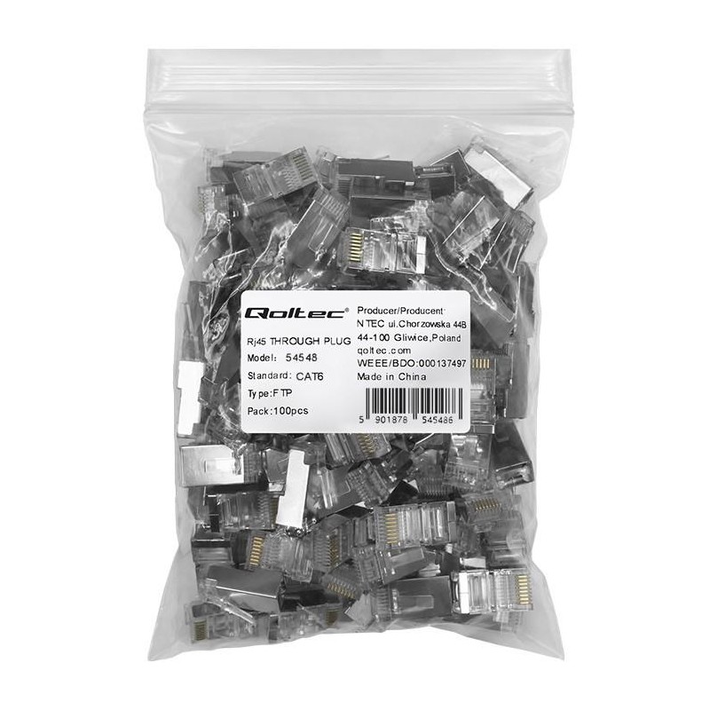 Wtyk przelotowy złącze RJ45 | CAT6 | FTP | Pass Through |  P… | PartsPC.pl