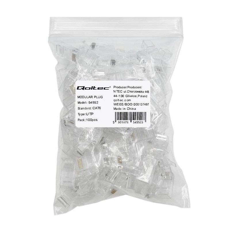 Wtyk złącze modularne RJ45 | CAT6 | UTP | Pozłacane styki | … | PartsPC.pl