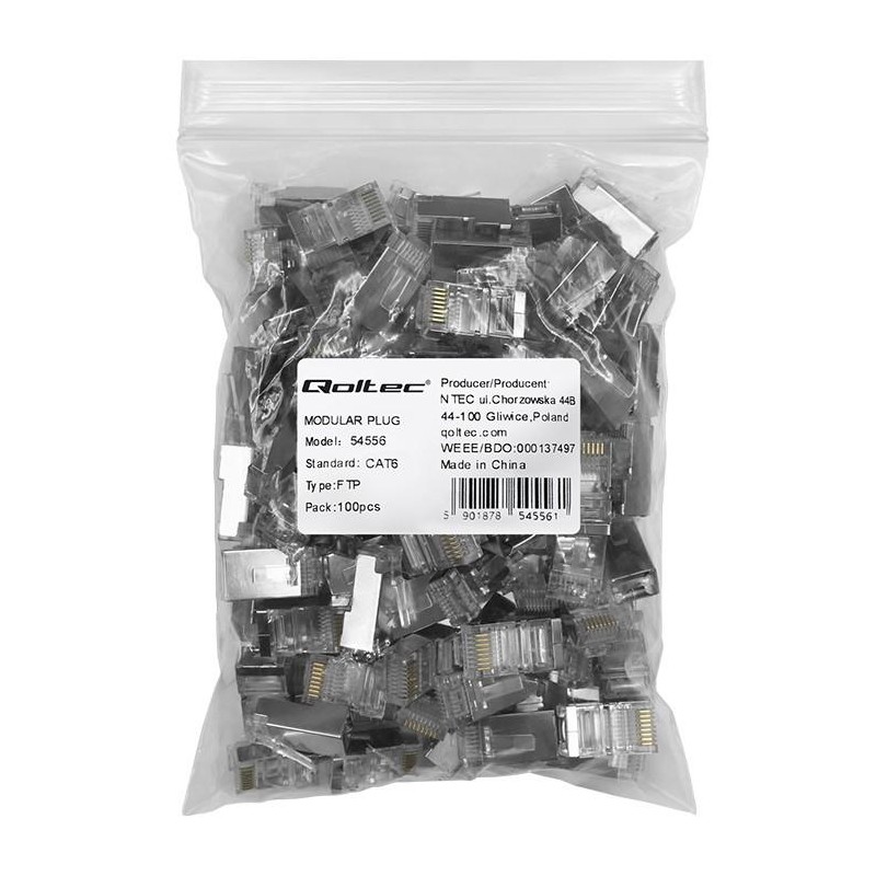 Wtyk złącze modularne RJ45 | CAT6 | FTP | Pozłacane styki | … | PartsPC.pl