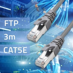 Kabel patchcord FTP | CAT5e | 2 x RJ-45 | 3m | PartsPC.pl