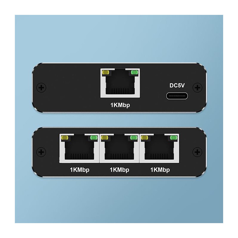 Rozdzielacz Splitter Ethernet mini SWITCH 1x3 RJ45 | 1000Mb/… | PartsPC.pl