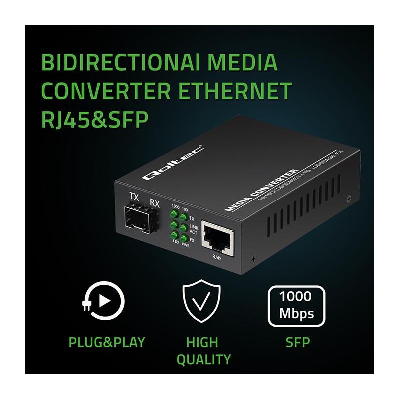 Dwukierunkowy Media Konwerter SWITCH Ethernet 1x RJ45 1x SFP… | PartsPC.pl