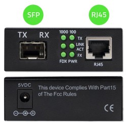 Dwukierunkowy Media Konwerter SWITCH Ethernet 1x RJ45 1x SFP… | PartsPC.pl