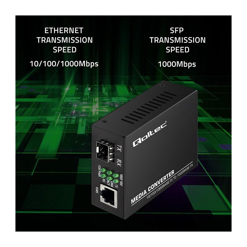 Dwukierunkowy Media Konwerter SWITCH Ethernet 1x RJ45 1x SFP… | PartsPC.pl