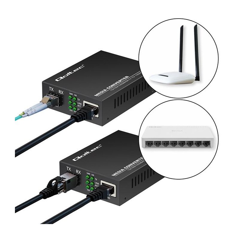 Dwukierunkowy Media Konwerter SWITCH Ethernet 1x RJ45 1x SFP… | PartsPC.pl