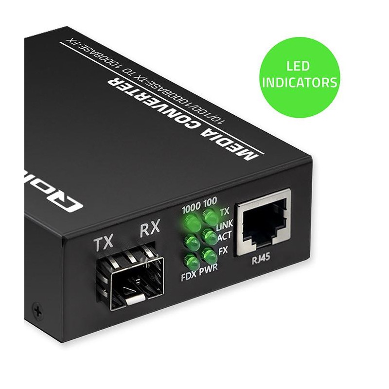 Dwukierunkowy Media Konwerter SWITCH Ethernet 1x RJ45 1x SFP… | PartsPC.pl