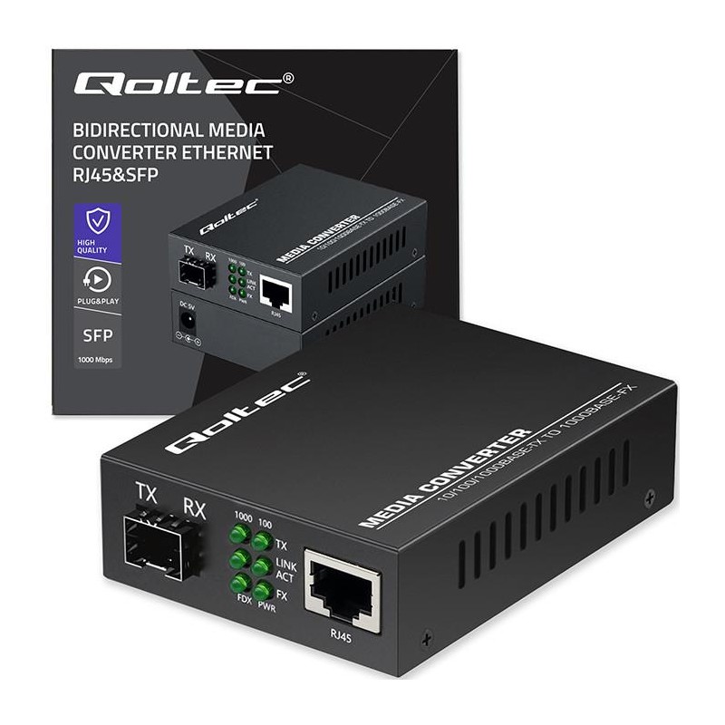 Dwukierunkowy Media Konwerter SWITCH Ethernet 1x RJ45 1x SFP… | PartsPC.pl