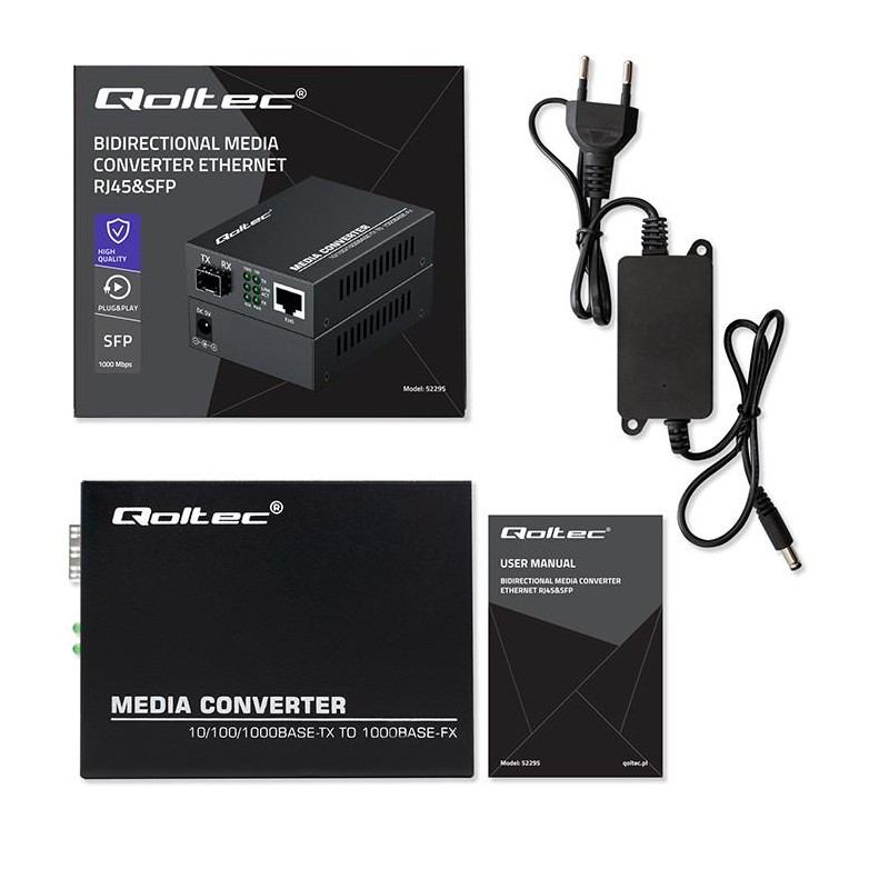 Dwukierunkowy Media Konwerter SWITCH Ethernet 1x RJ45 1x SFP… | PartsPC.pl