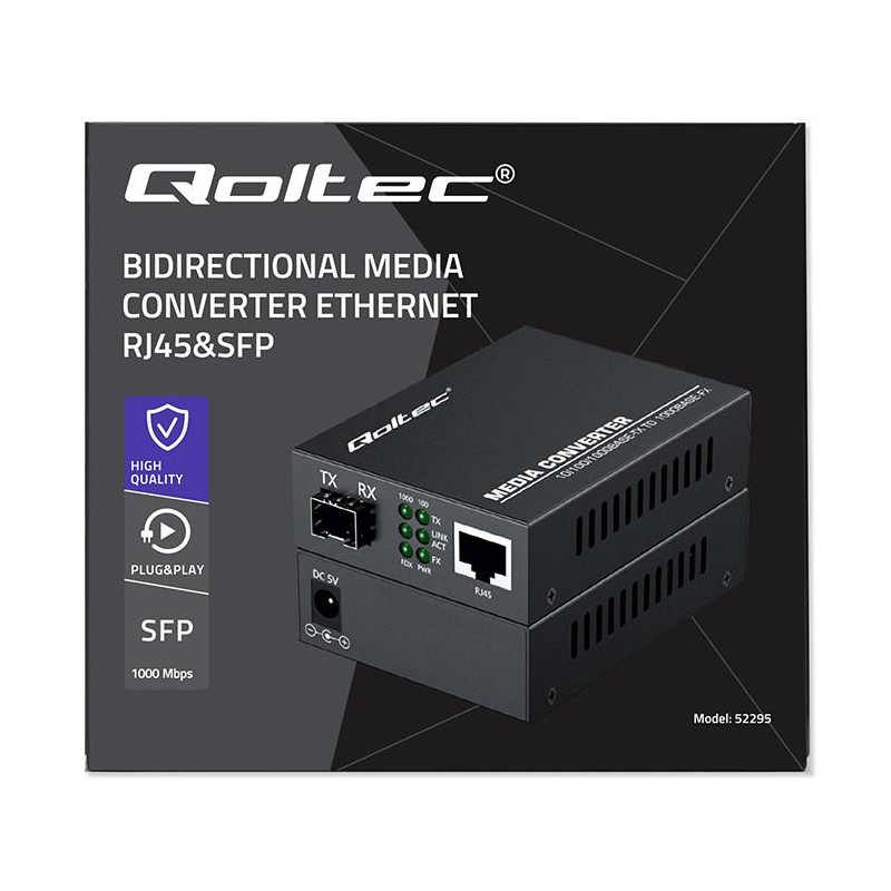 Dwukierunkowy Media Konwerter SWITCH Ethernet 1x RJ45 1x SFP… | PartsPC.pl