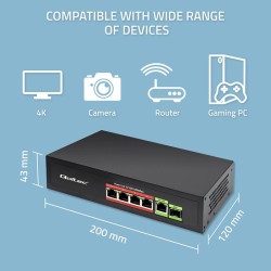 Przełącznik sieciowy SWITCH FAST ETHERNET PoE 4x RJ45 PoE 1x… | PartsPC.pl