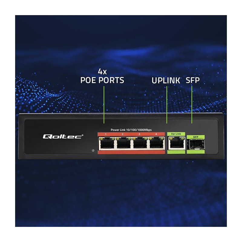 Przełącznik sieciowy SWITCH FAST ETHERNET PoE 4x RJ45 PoE 1x… | PartsPC.pl