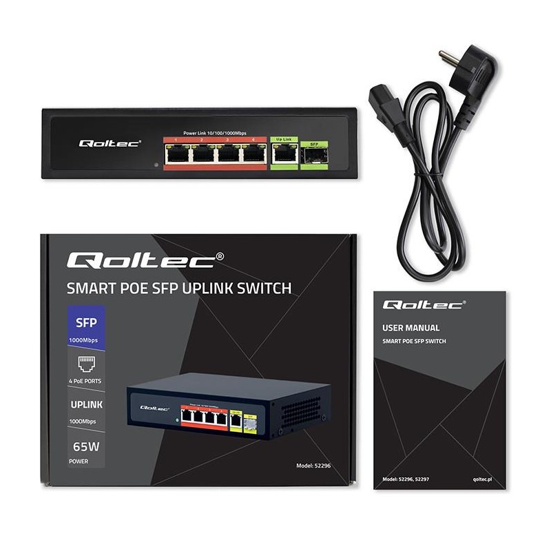 Przełącznik sieciowy SWITCH FAST ETHERNET PoE 4x RJ45 PoE 1x… | PartsPC.pl