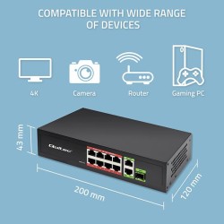 Przełącznik sieciowy SWITCH FAST Ethernet 8x RJ45 PoE 2x RJ4… | PartsPC.pl