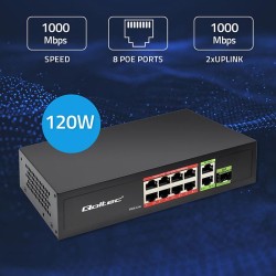 Przełącznik sieciowy SWITCH FAST Ethernet 8x RJ45 PoE 2x RJ4… | PartsPC.pl